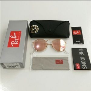 Rose Gold Ray-Bans RB3447 Round Metal